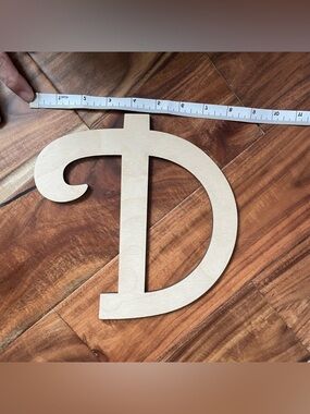 Wooden 8.5” Decorative Letter D Cutout - Unfinished Craft